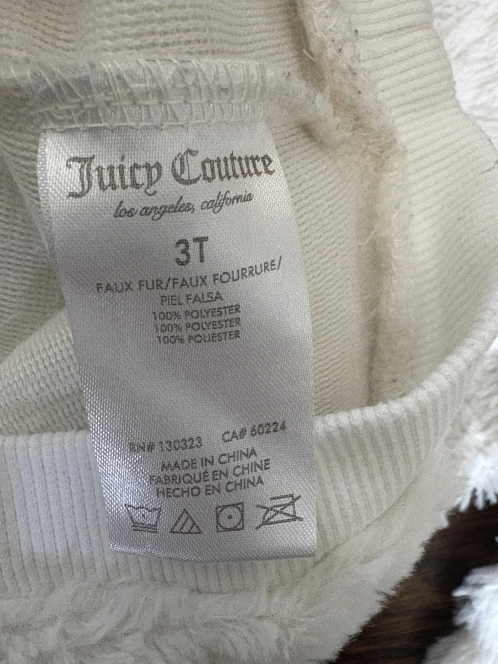 Juicy Couture 3T Matching Sets & Jacket- Tan, faux fur white, and animal print